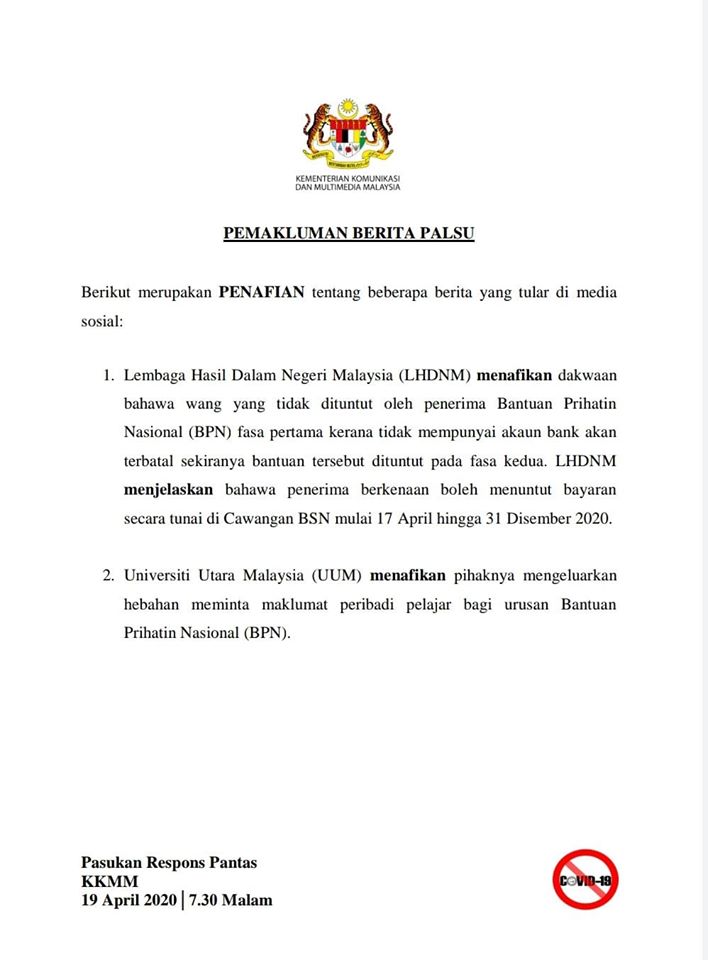 penafian berita palsu 190420