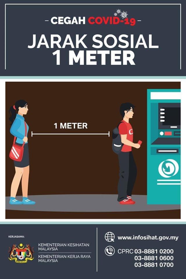 jarak sosial 1 meter