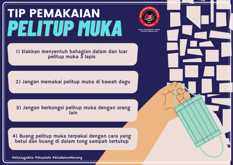 tips pemakaian pelitup muka