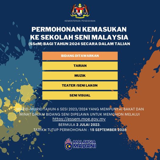 Permohonan Kemasukan ke Sekolah Seni Malaysia
